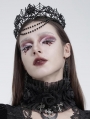 Black Rose Gothic Cross Ruffled Collar