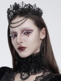 Black Rose Gothic Cross Ruffled Collar