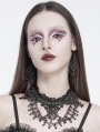 Black and Silver Retro Gothic Cross Beaded Necklace