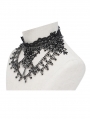 Black and Silver Retro Gothic Cross Beaded Necklace