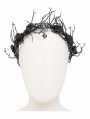 Black Gothic Branch Rose Crown Headdress