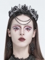 Black Gothic Spider Web Chain Crown Headdress