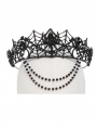 Black Gothic Spider Web Chain Crown Headdress