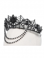 Black Gothic Spider Web Chain Crown Headdress