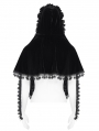 Black Gothic Floral Lace Tassel Hooded Cloak for Women