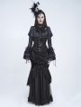 Black Gothic Floral Sequin Mesh Underbust Corset