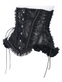 Black Gothic Floral Sequin Mesh Underbust Corset