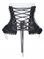 Black Gothic Floral Sequin Mesh Underbust Corset