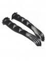 Black Gothic Mesh Patchwork Full Finger Gloves