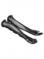 Black Gothic Mesh Patchwork Full Finger Gloves