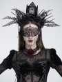Black Gothic Floral Beaded Tassel Masquerade Mask