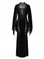 Black Gothic Deep Illusion Velvet Fishtail Maxi Dress