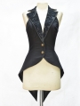Black Tailcoat Style Gothic Waistcoat for Women