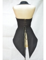 Black Tailcoat Style Gothic Waistcoat for Women