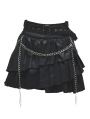 Black Gothic Punk Short Skirt - Devilnight.co.uk