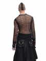 Black Net Long Sleeves Gothic Shirt for Men