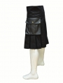 Black Buckle Belt Gothic Skirt for Men