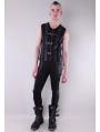 Black Buckle Belt Gothic Pants for Men