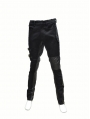 Black Leather Buckle Belt Gothic Pants for Men