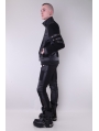 Black Leather Buckle Belt Gothic Pants for Men