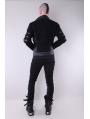 Black Leather Buckle Belt Gothic Pants for Men