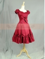 Wine Red Cotton Short Sleeves Sweet Lolita Dress
