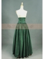Olive Vintage High Waist Long Victorian Skirt