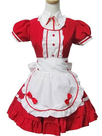 Red and White Sweet Maid Lolita Dress