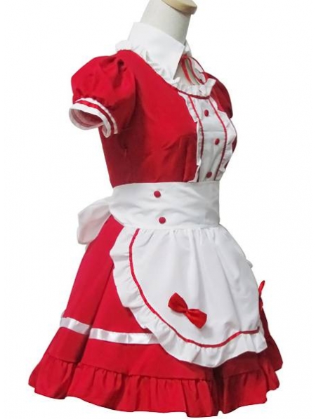 Red and White Sweet Maid Lolita Dress - Devilnight.co.uk