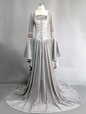 Sliver Velvet Celtic Mediveal Dress