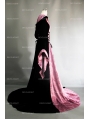 Purple and Black Velvet Gothic Hooded Medieval Dress