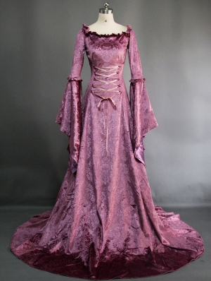 Purple Fantasy Velvet Medieval Gown
