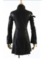 Black Long Sleeves Leather Gothic Trench Coat for Women and Men