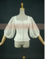 White Vintage Bubble Sleeves Blouse