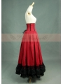 Red and Black High Waist Gothic Skirt
