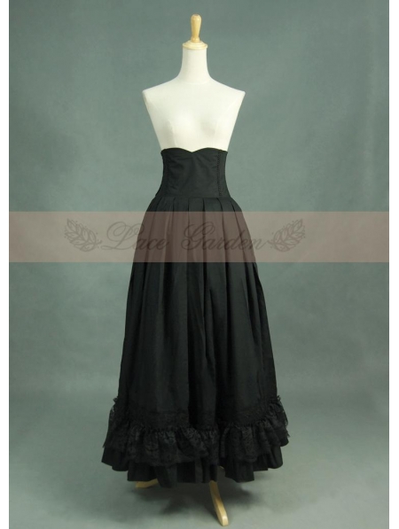 Black High Waist Gothic Skirt - Devilnight.co.uk