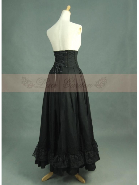 Black High Waist Gothic Skirt - Devilnight.co.uk