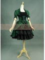 Green and Black Long Sleeves Gothic Lolita Dress