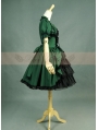 Green and Black Long Sleeves Gothic Lolita Dress