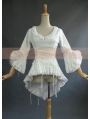 White Lace High-Low Gothic Blouse for Women
