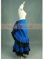 Blue and Black Cotton Vintage Victorian Skirt