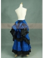 Blue and Black Cotton Vintage Victorian Skirt