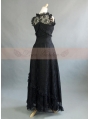 Black Lace Sleeveless Vintage Victorian Dress