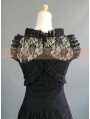 Black Lace Sleeveless Vintage Victorian Dress