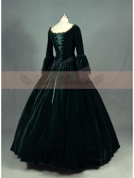 green victorian ball gown