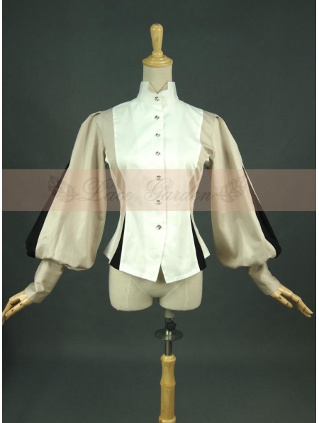 Cotton Long Sleeves Vintage Victorian Blouse for Women - Devilnight.co.uk