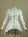 White High-Low Gothic Blouse for Women