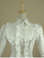 White High-Low Gothic Blouse for Women