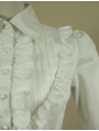 White High-Low Gothic Blouse for Women