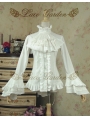 White Long Sleeves Gothic Blouse for Women